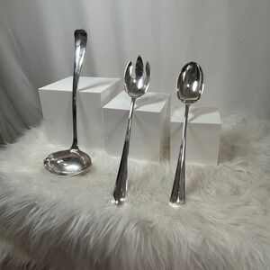 Vintage Gerity Silver Serving Set Ladle Serving Fork Serving Spoon Stamped G 4 8